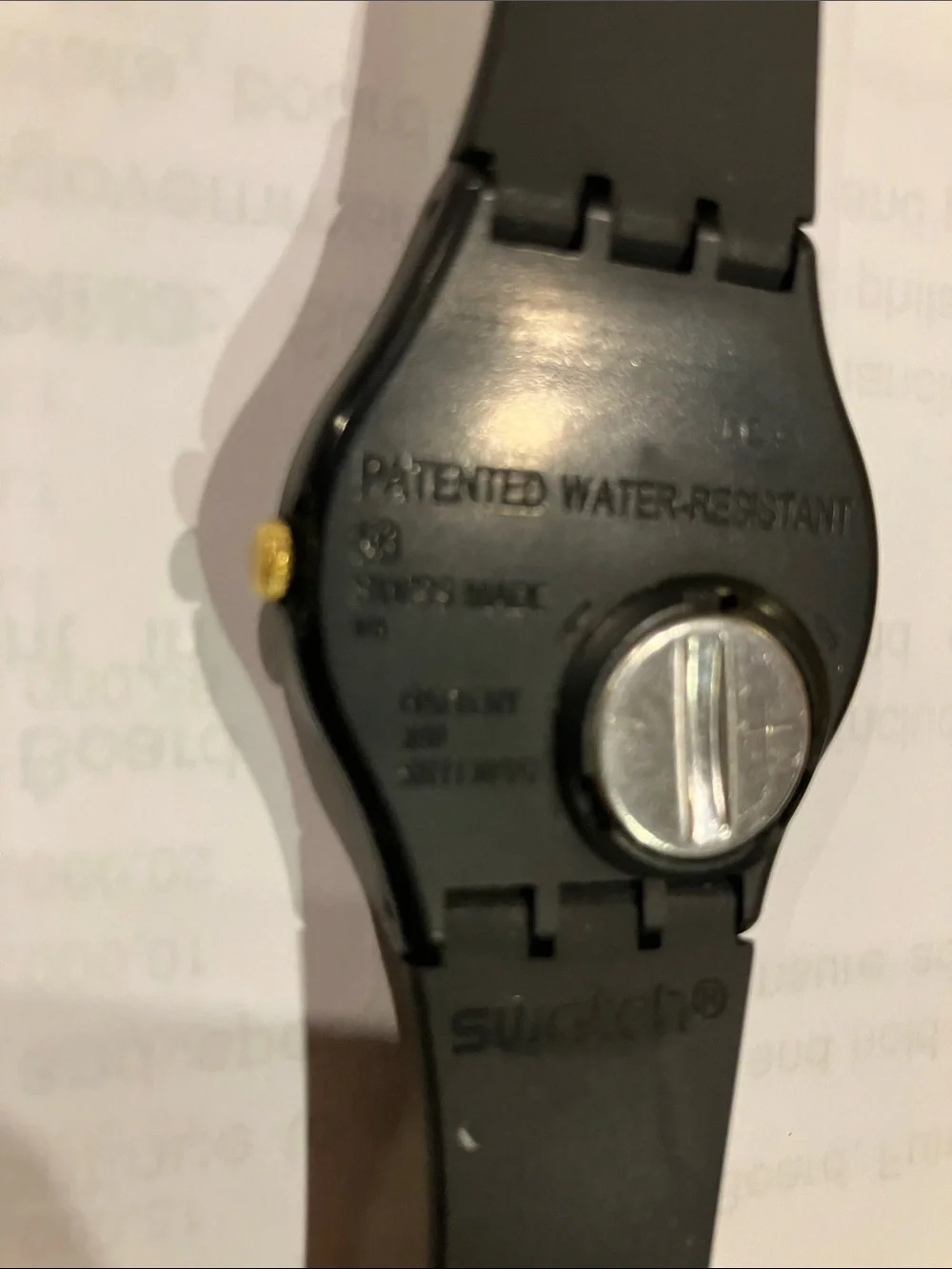 Swatch Watch Mens Golden Tac GB274 Black Unisex 34mm New Battery